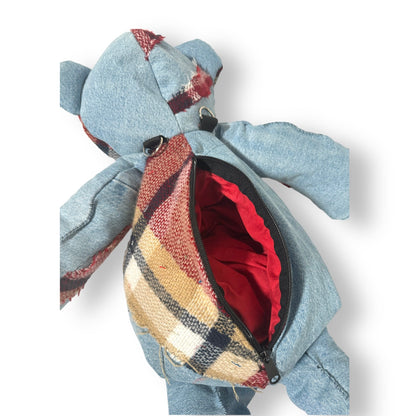 Flannel/Denim bear bag